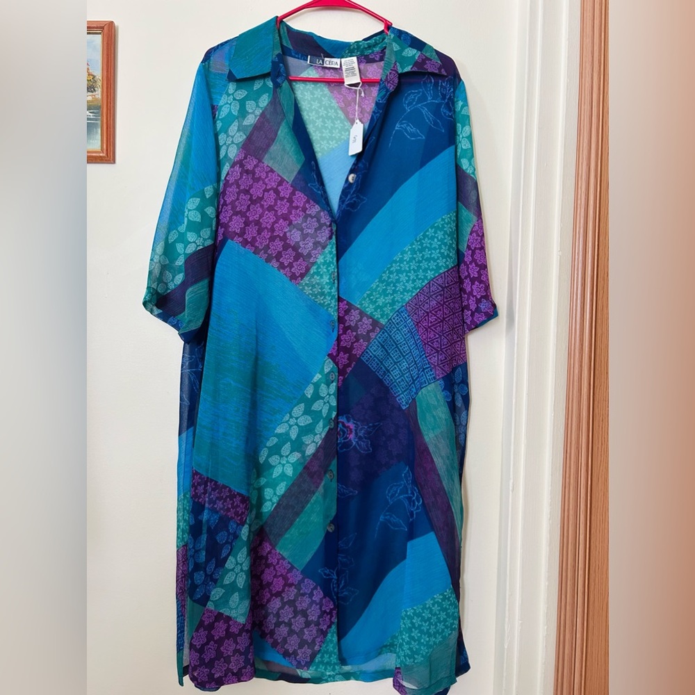 ❌SOLD❌671- La Cera printed vintage coverup/Kimono - Picture 2 of 6